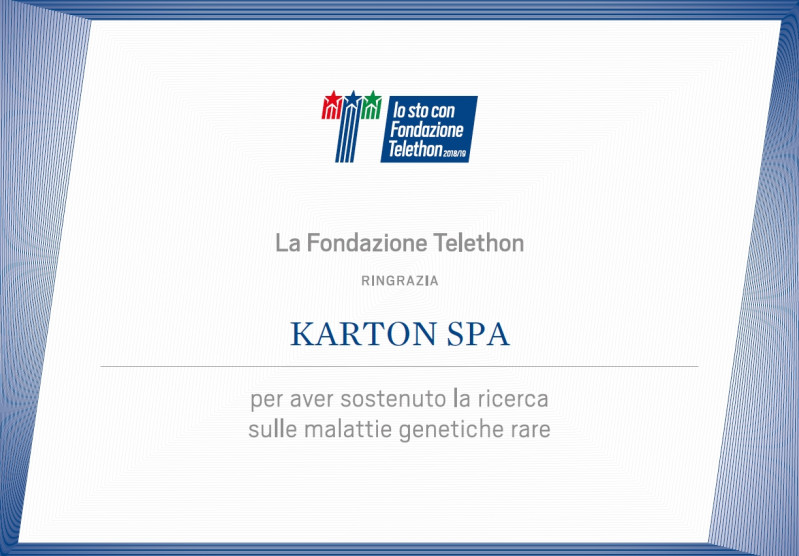 Karton a fianco di Fondazione Telethon