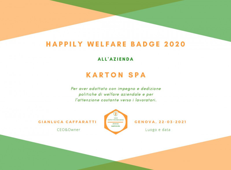 Karton ottiene un riconoscimento per il welfare aziendale